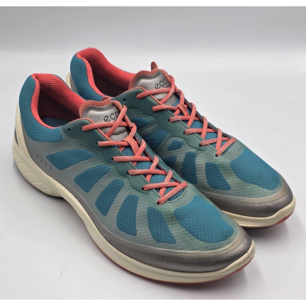 ECCO Biom Fjuel Racer Cross Trainer Sneakers Womens Aqua Coral Sz 41 EU 10-10.5